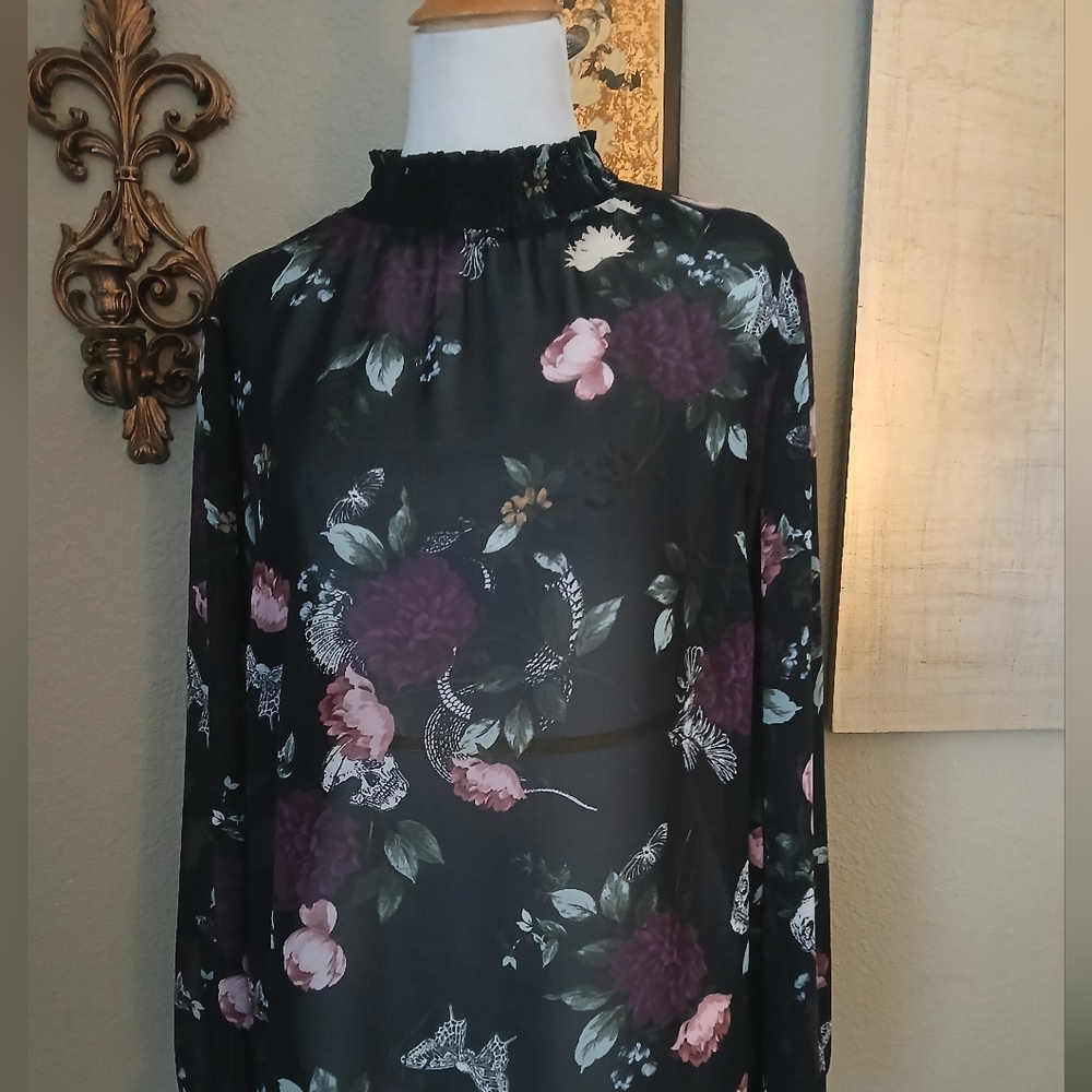 Torrid Sheer Floral Blouse